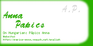 anna papics business card